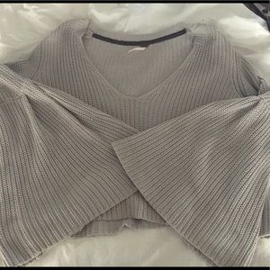 Free Peopke deep v bell sleeved sweater